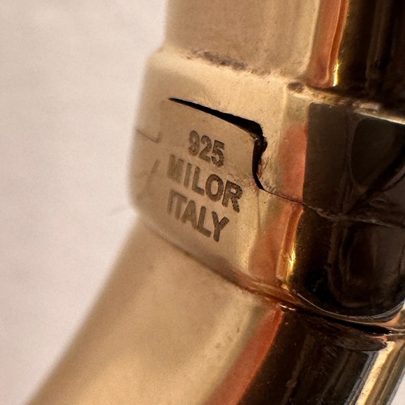 925 Milor Italy Bangle - Gold, Offset Hinge - Picture 7 of 7